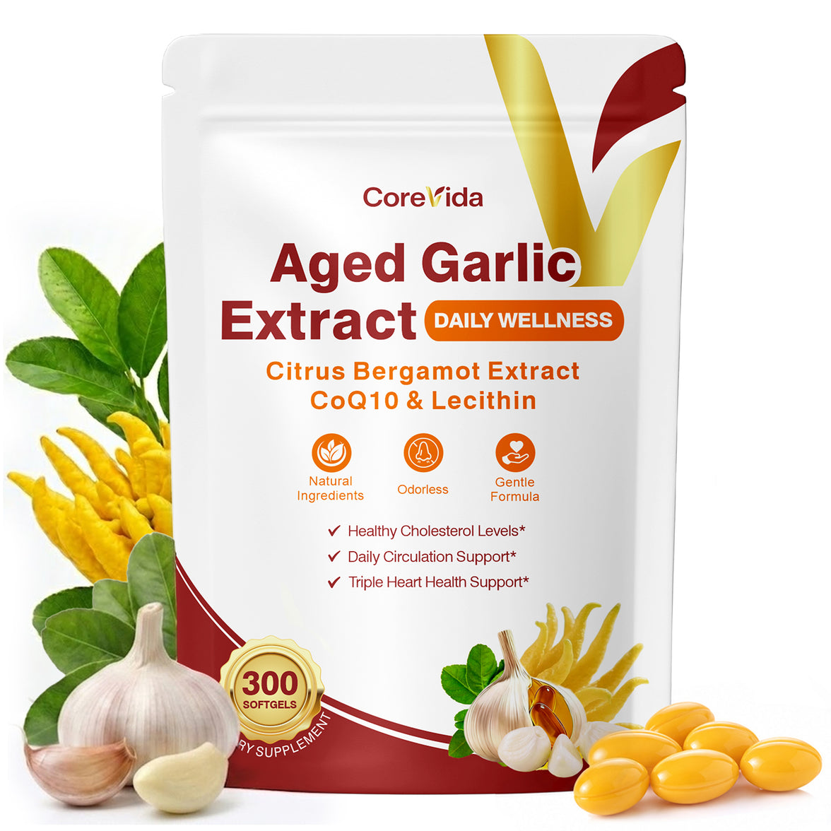 Odorless Garlic Softgels -300 Count