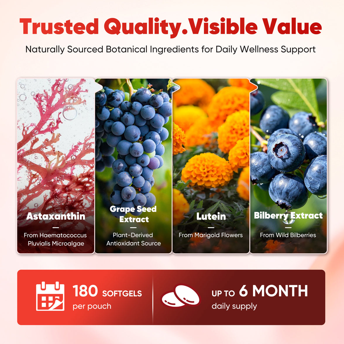 Astaxanthin,Eye Health and Skin Hydration Support