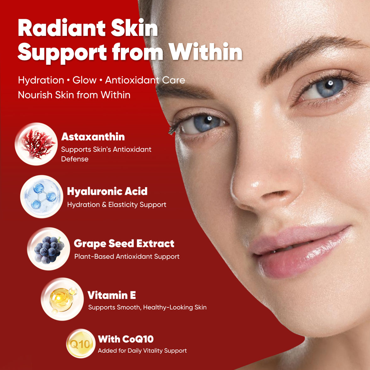 Astaxanthin,Eye Health and Skin Hydration Support