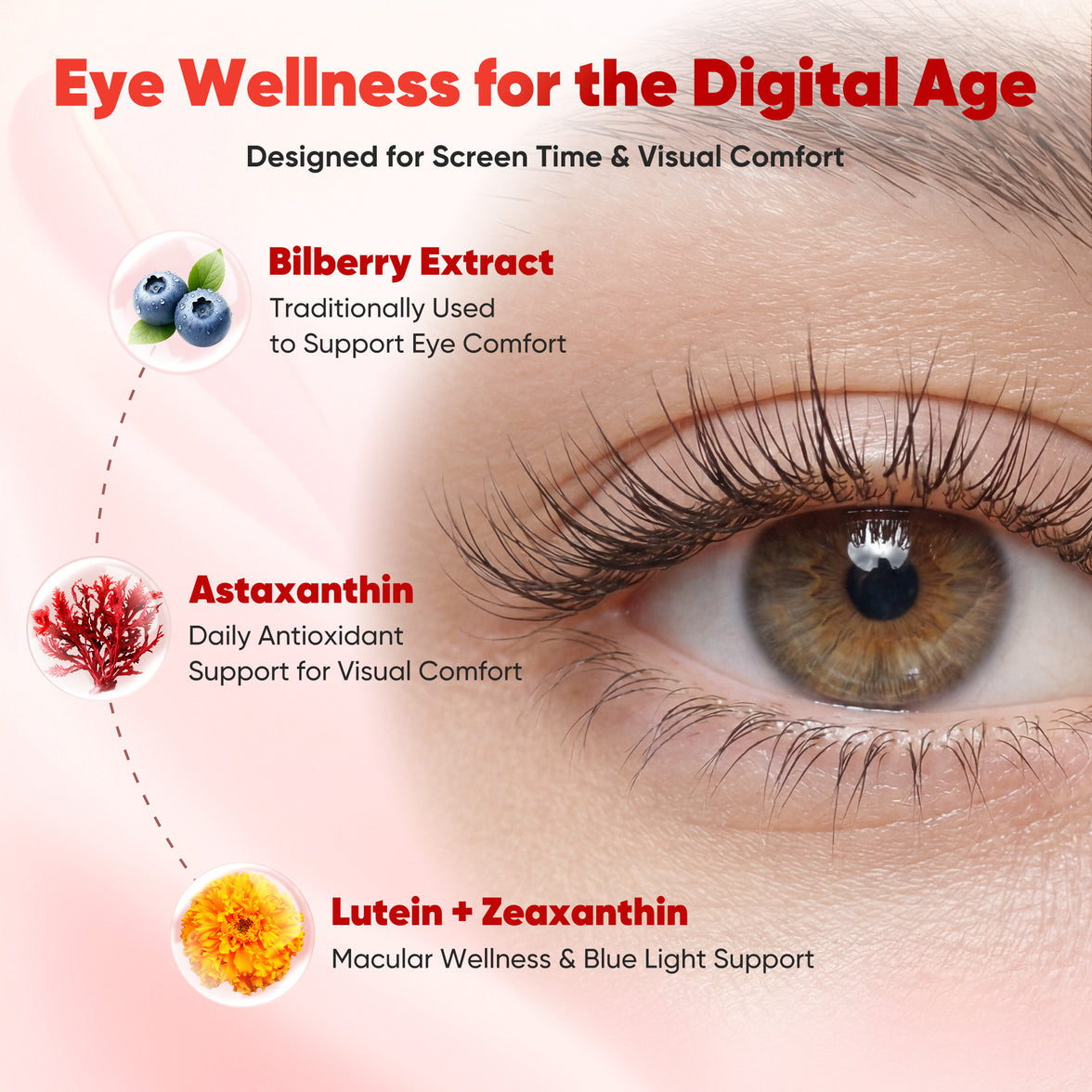 Astaxanthin,Eye Health and Skin Hydration Support